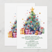 Kerstboom Cadeaus Groene Feest Kaart (Voorkant / Achterkant)