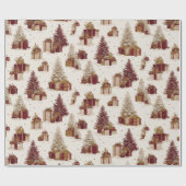 Kerstboom & Cadeaus Inpakpapier Vintage (Vlak)