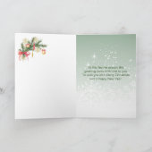 Kerstboom, cadeaus, kleindochter en man feestdagen kaart (Binnen)