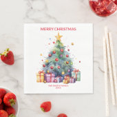 Kerstboom Cadeaus Rode Feest Servet (Insitu)