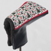 Kerstboom, cadeaus, snoepstok golfheadcover (3/4 voorkant)