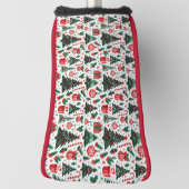 Kerstboom, cadeaus, snoepstok golfheadcover (Draai 90)