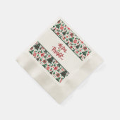 Kerstboom, cadeaus, snoepstok servet (Hoek)
