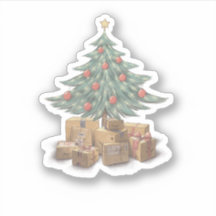 Kerstboom Cadeaus Sticker
