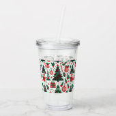 Kerstboom, cadeaus, suikerriet acryl drinkbeker (Achterkant)