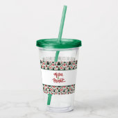 Kerstboom, cadeaus, suikerriet acryl drinkbeker (Achterkant)