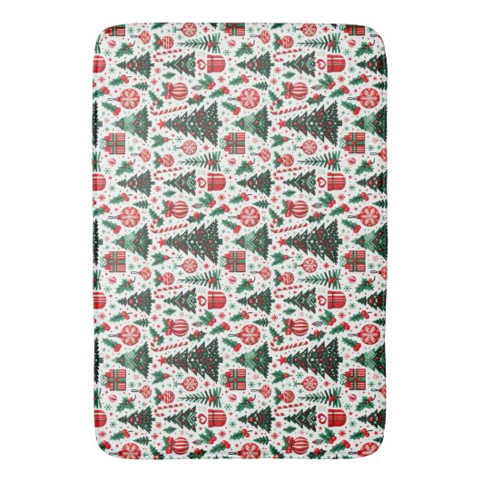 Kerstboom, cadeaus, suikerriet badmat (Voorkant Verticaal)