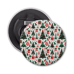 Kerstboom, cadeaus, suikerriet button flesopener