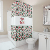 Kerstboom, cadeaus, suikerriet douchegordijn (In situ)