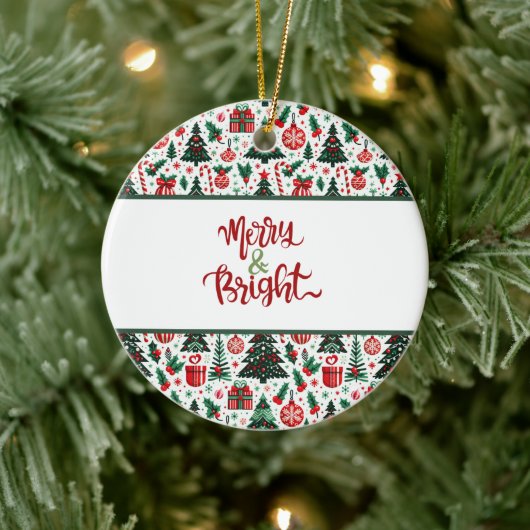 Kerstboom, cadeaus, suikerriet keramisch ornament (Boom)