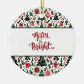 Kerstboom, cadeaus, suikerriet keramisch ornament (Voorkant)