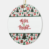 Kerstboom, cadeaus, suikerriet keramisch ornament (Links)