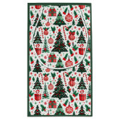 Kerstboom, cadeaus, suikerriet klein cadeauzakje (Achterkant)