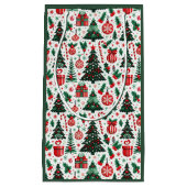 Kerstboom, cadeaus, suikerriet klein cadeauzakje (Voorkant)