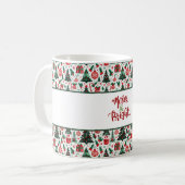 Kerstboom, cadeaus, suikerriet koffiemok (Voorkant links)