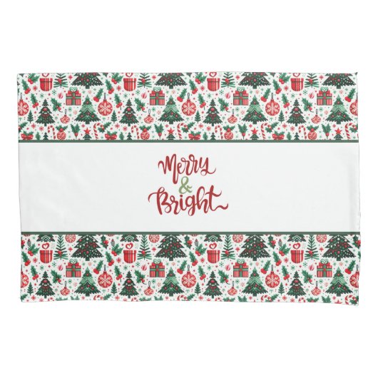 Kerstboom, cadeaus, suikerriet kussensloop (Voorkant)