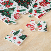 Kerstboom, cadeaus, suikerriet legpuzzel (Zijkant)