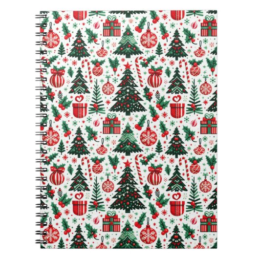 Kerstboom, cadeaus, suikerriet notitieboek (Voorkant)