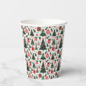 Kerstboom, cadeaus, suikerriet papieren bekers (Achterkant)