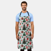 Kerstboom, cadeaus, suikerriet schort (Gedragen)