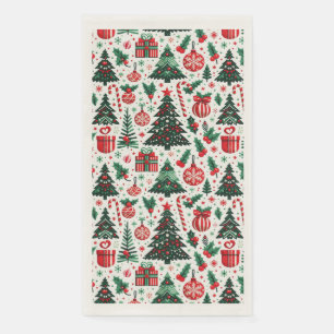 Kerstboom, cadeaus, suikerriet servet