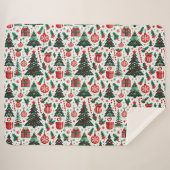 Kerstboom, cadeaus, suikerriet sherpa deken (Voorkant (horizontaal))