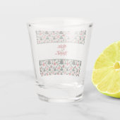 Kerstboom, cadeaus, suikerriet shot glas (Achterkant)