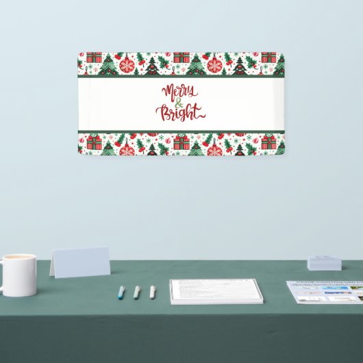 Kerstboom, cadeaus, suikerriet spandoek (Beurs)