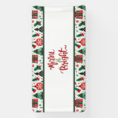 Kerstboom, cadeaus, suikerriet spandoek (Verticaal)