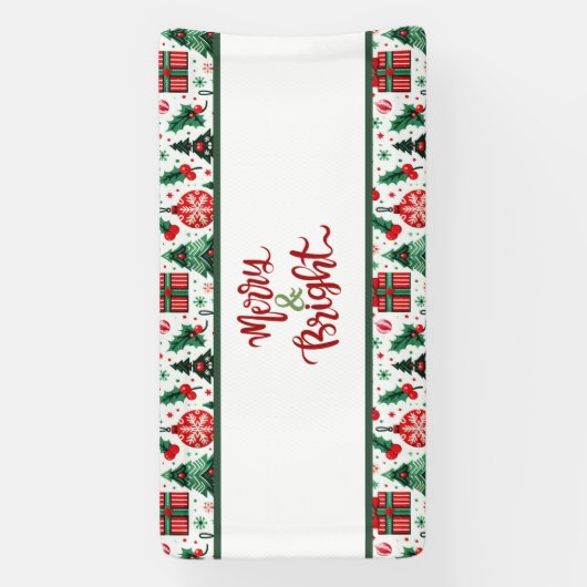 Kerstboom, cadeaus, suikerriet spandoek (Verticaal)