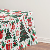 Kerstboom, cadeaus, suikerriet tafelkleed (Voorbeeld)