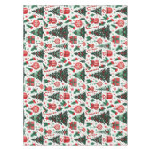 Kerstboom, cadeaus, suikerriet tafelkleed (Voorkant)