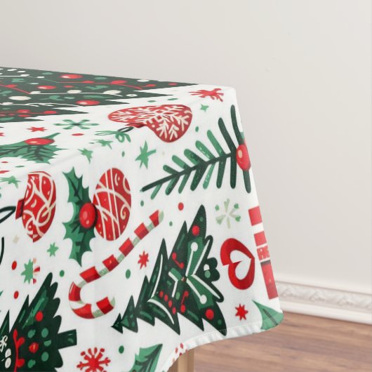 Kerstboom, cadeaus, suikerriet tafelkleed (Voorbeeld)