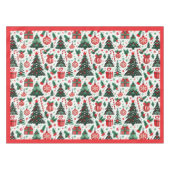 Kerstboom, cadeaus, suikerriet tafelkleed (Voorkant (Horizontaal))