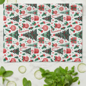 Kerstboom, cadeaus, suikerriet theedoek (Gevouwen)