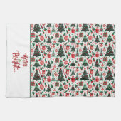 Kerstboom, cadeaus, suikerriet theedoek (Horizontaal)