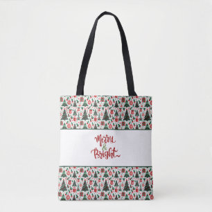 Kerstboom, cadeaus, suikerriet tote bag