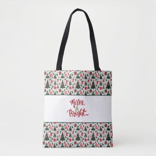 Kerstboom, cadeaus, suikerriet tote bag (Voorkant)