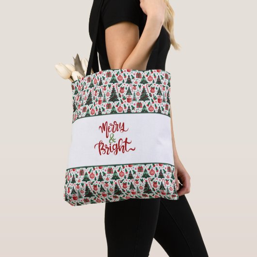 Kerstboom, cadeaus, suikerriet tote bag (Dichtbij)