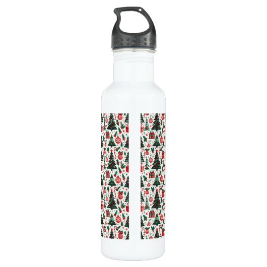 Kerstboom, cadeaus, suikerriet waterfles  (Achterkant)