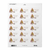 Kerstboom, Cadeaus Vakantie Etiket (Full Sheet)