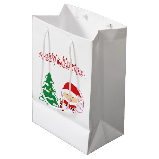 Kerstboom Cadeautassen Medium Cadeauzakje (Voorkant Gekanteld)
