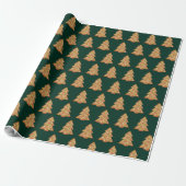 Kerstboom cadeauverpakking cadeaupapier (Uitgerold)