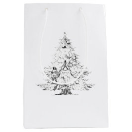 KERSTBOOM CADOUKADE TAS STIJL ONTWERP MEDIUM CADEAUZAKJE