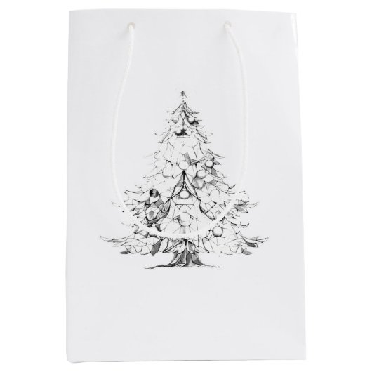 KERSTBOOM CADOUKADE TAS STIJL ONTWERP MEDIUM CADEAUZAKJE (Voorkant)