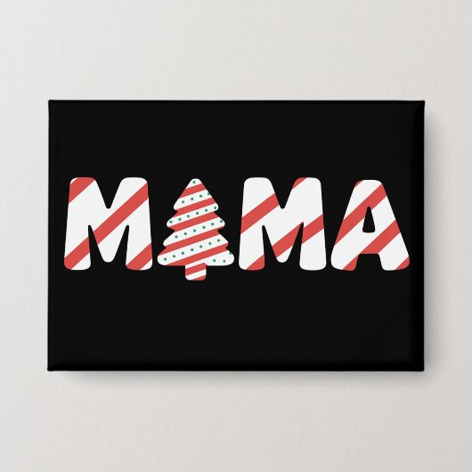 Kerstboom Cake Overeenkomstige Familie Feest Mama Button (Voorkant)