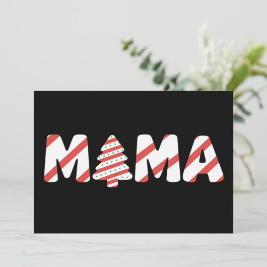 Kerstboom Cakematch Familie Feest Mama Feestdagenkaart (Staand voorkant)