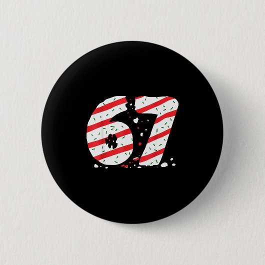 Kerstboom Cakes 67 Meme Gen Alpha Jargon Kinderen Ronde Button 5,7 Cm (Voorkant)