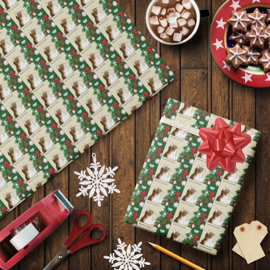 Kerstboom Calico Kat Ornamenten Grappig Cadeaupapier