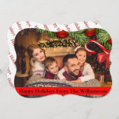 Kerstboom Candy Cane Fancy Cut Prettig Kerstfeest Feestdagenkaart (Voorkant / Achterkant)